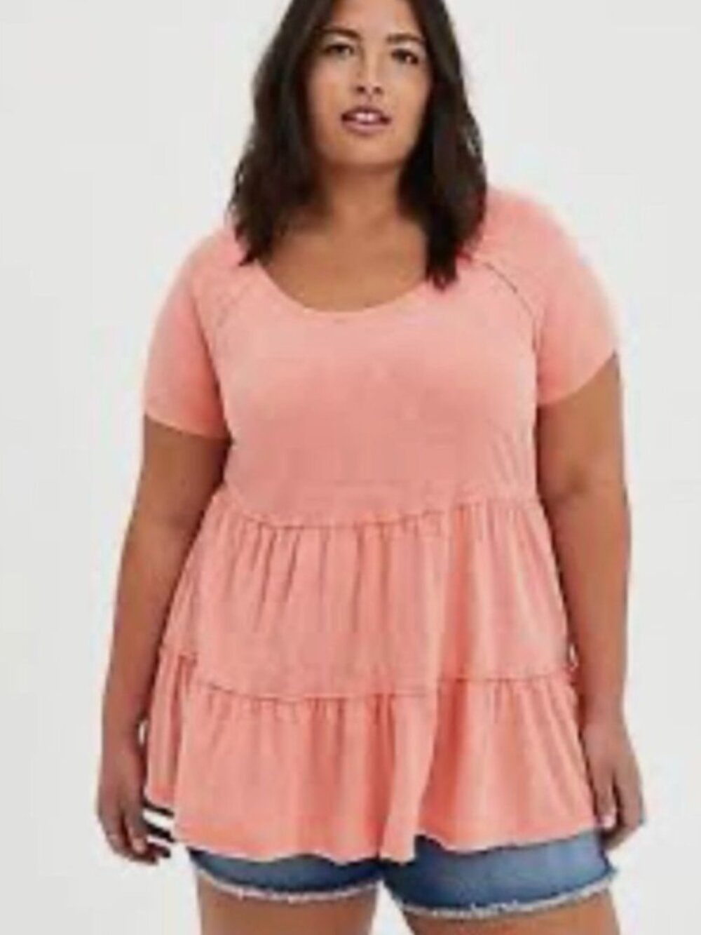 Torrid Orange Butterfly Tier Short Sleeved Top Size 1